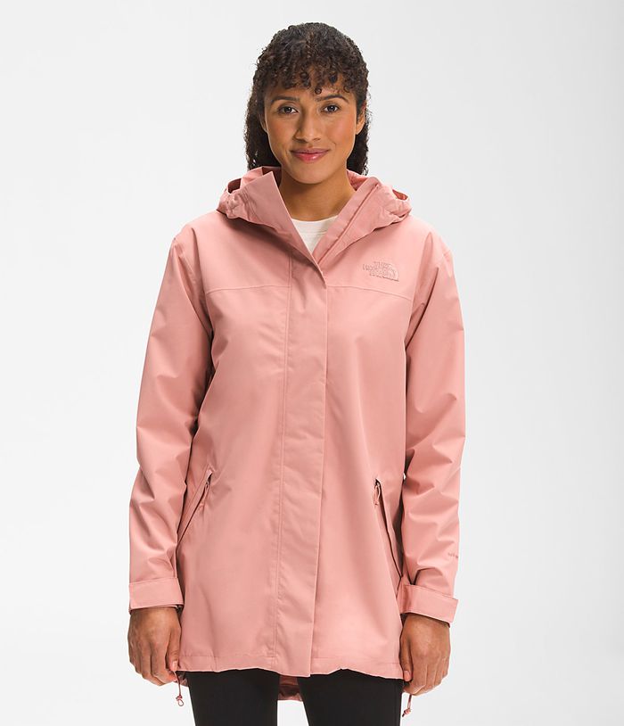 Chubasquero The North Face Mujer Voyage Midi - Colombia ZQKBNU370 - Rosas